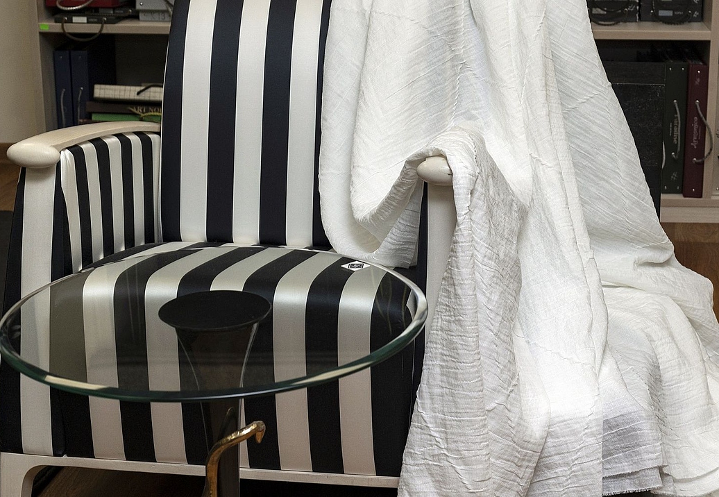 Ткань Galleria Arben Linen PlisseRombo/Bianco