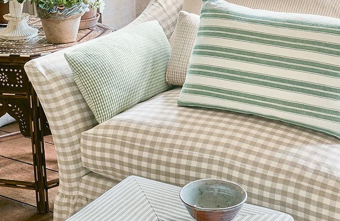 Ткань Colefax and Fowler Lamorna Checks & Stripes F4141/09