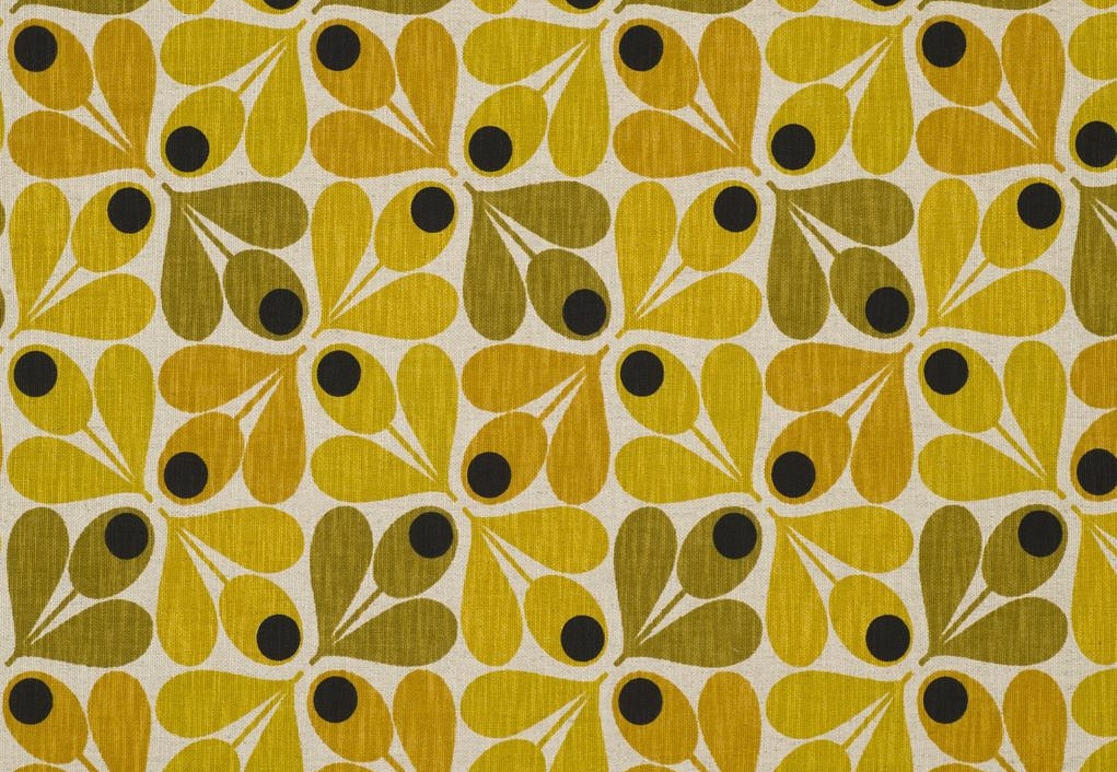 Ткань Orla Kiely Wovens-Volume One SlubCottonAcornCup/Saffron
