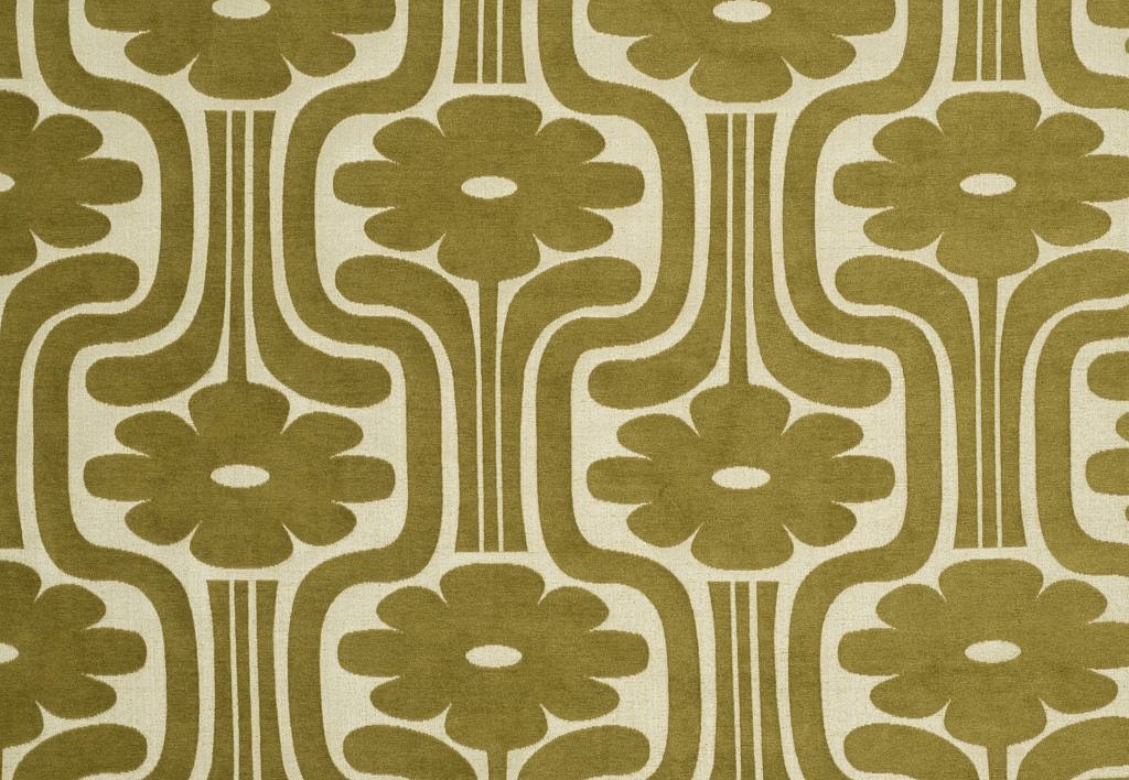 Ткань Orla Kiely Wovens-Volume One WovenClimbingDaisy/YellowOlive