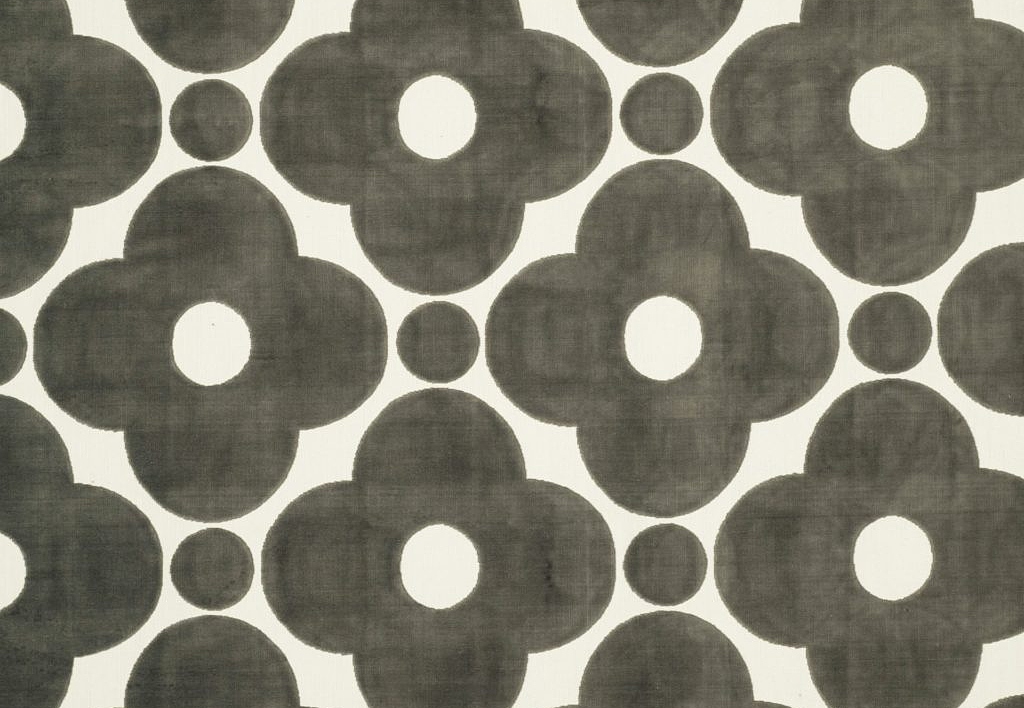 Ткань Orla Kiely Wovens-Volume One VelvetSpotFlower/DarkWarmGrey