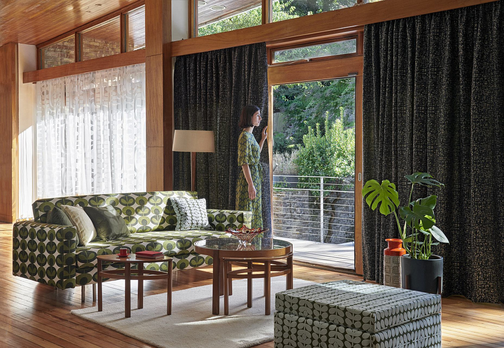 Ткань Orla Kiely Wovens-Volume One BarkTexture/Charcoal