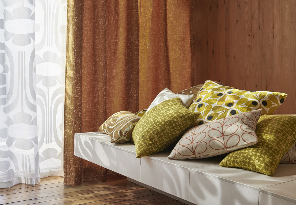 Ткань Orla Kiely Wovens-Volume One BarkTexture/Orange