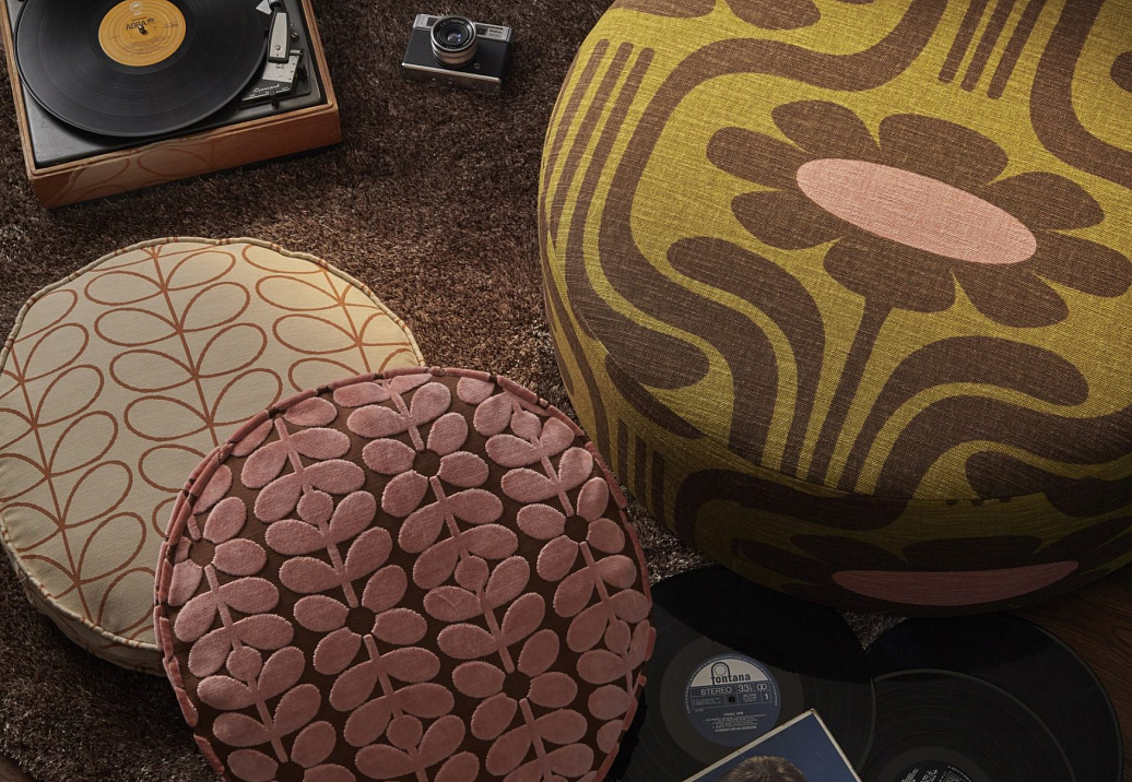Ткань Orla Kiely Wovens-Volume One VelvetSixtiesStem/Bubblegum