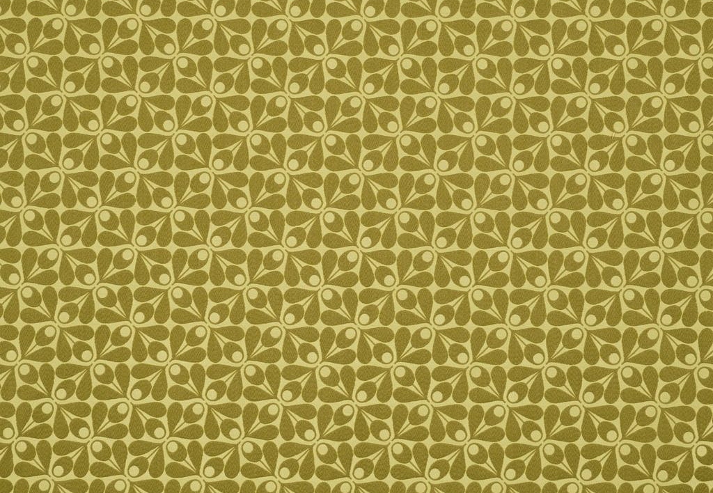 Ткань Orla Kiely Wovens-Volume One WovenAcornCup/YellowOlive