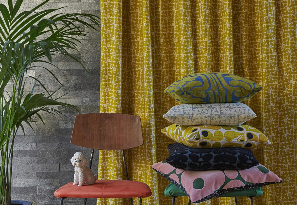 Ткань Orla Kiely Wovens-Volume One WovenAcornCup/Dandelion