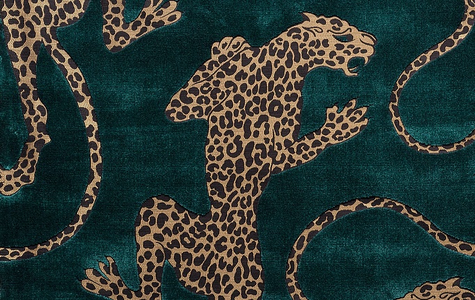 Австралийская ткань Mokum, коллекция The Royal Menagerie, артикул Panthera/Aquamarine