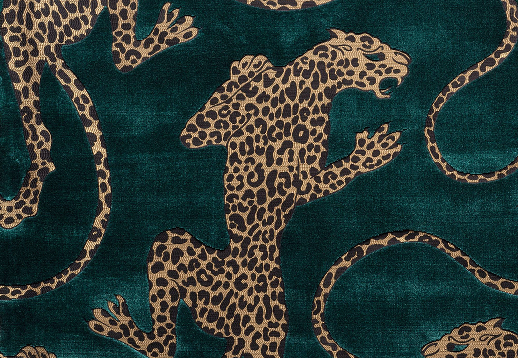 Ткань Mokum The Royal Menagerie Panthera/Aquamarine