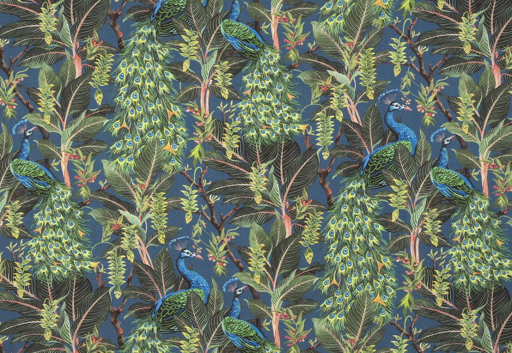 Ткань Mokum The Royal Menagerie Royal Peacock/Midnight