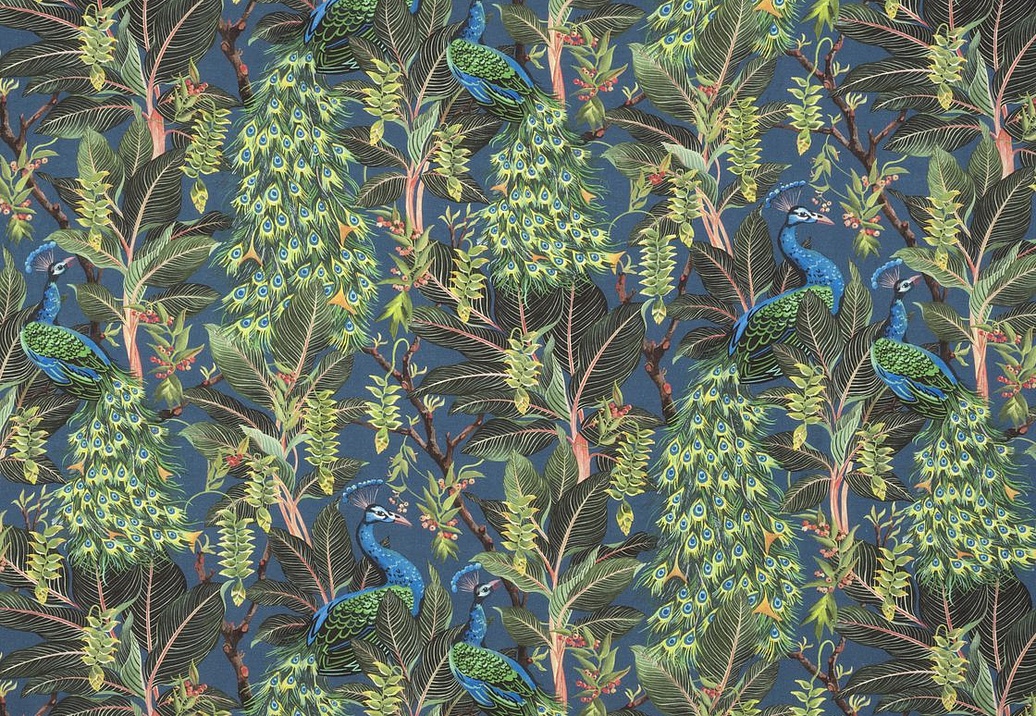 Ткань Mokum The Royal Menagerie Royal Peacock/Midnight