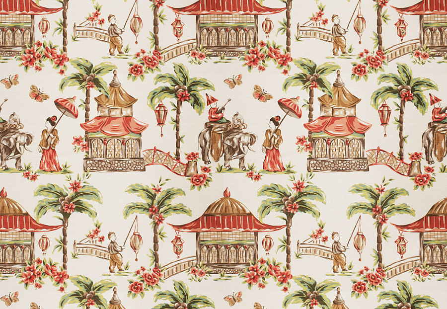 Ткань Fabricut Charlotte Moss Coral Mougin/Coral
