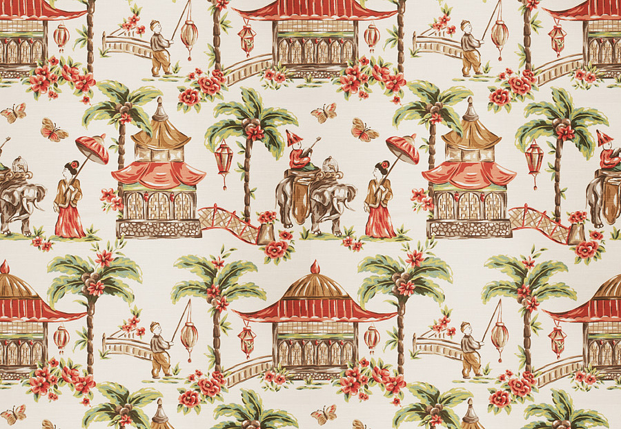 Ткань Fabricut Charlotte Moss Coral Mougin/Coral