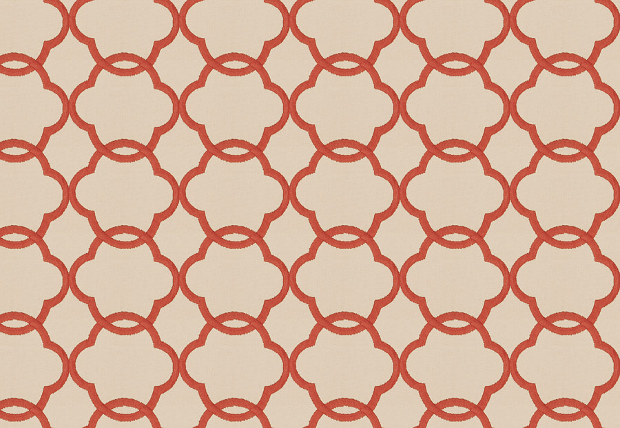 Ткань Fabricut Charlotte Moss Coral Carlotta/Persimmon