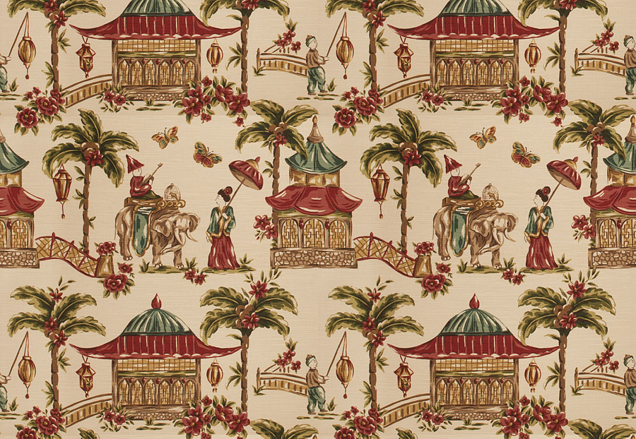 Ткань Fabricut Charlotte Moss Coral Mougin/Henna
