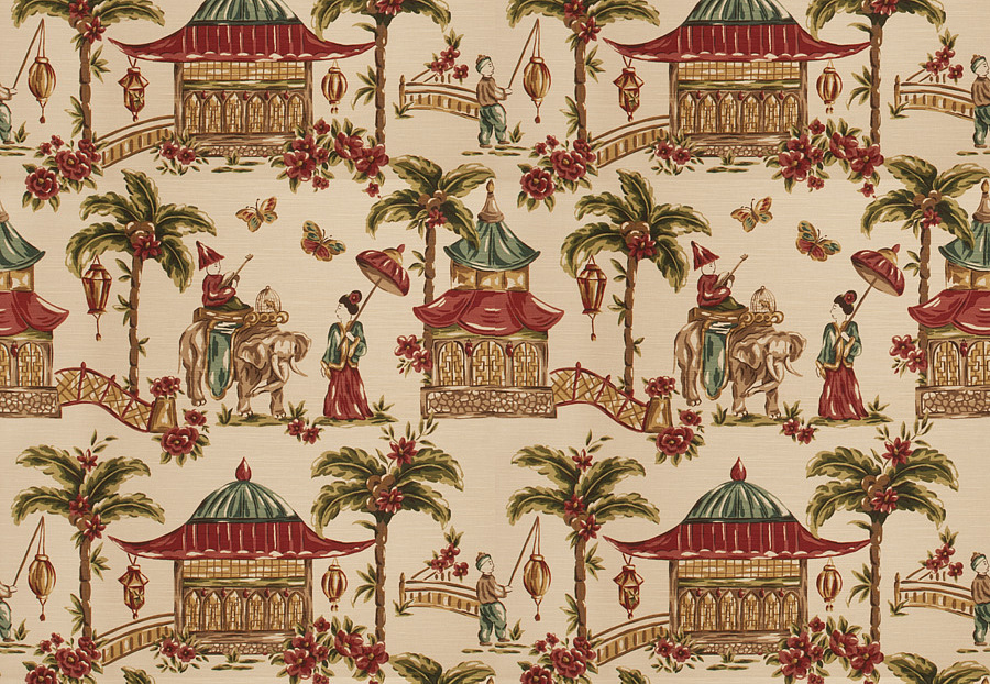 Ткань Fabricut Charlotte Moss Coral Mougin/Henna