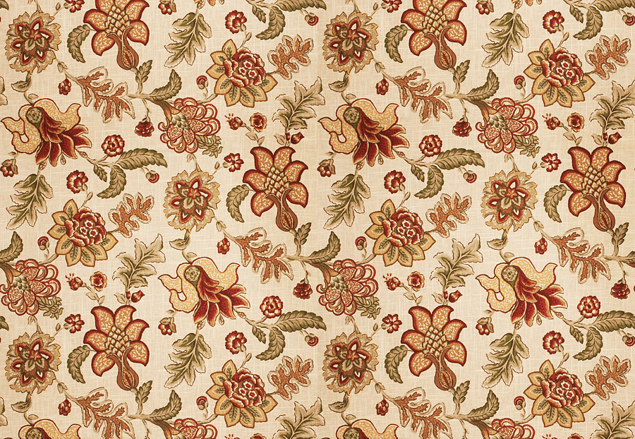 Ткань Fabricut Charlotte Moss Coral Prato/Persimmon