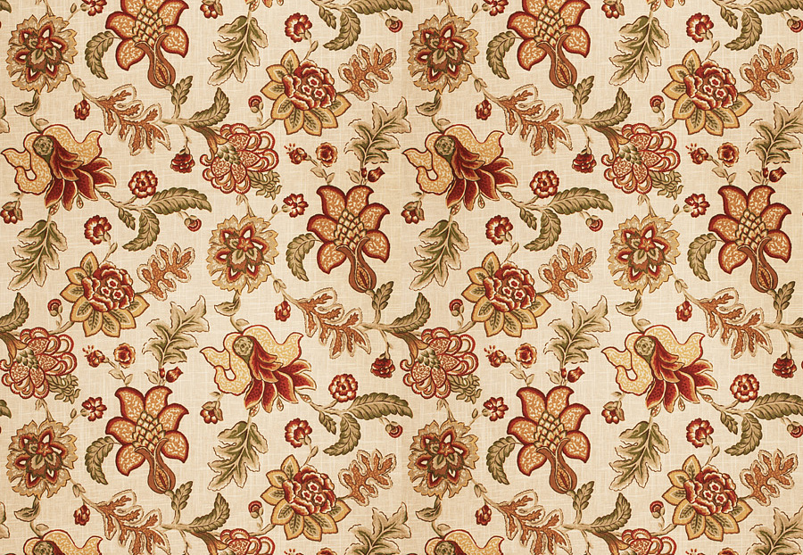 Ткань Fabricut Charlotte Moss Coral Prato/Persimmon