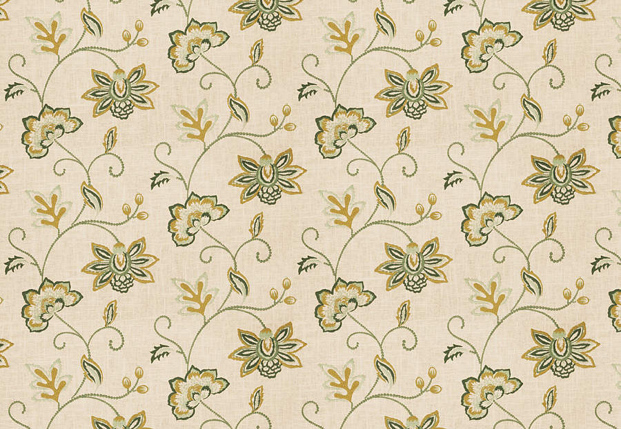 Ткань Fabricut Charlotte Moss Watercolor Ripoli/Cypress