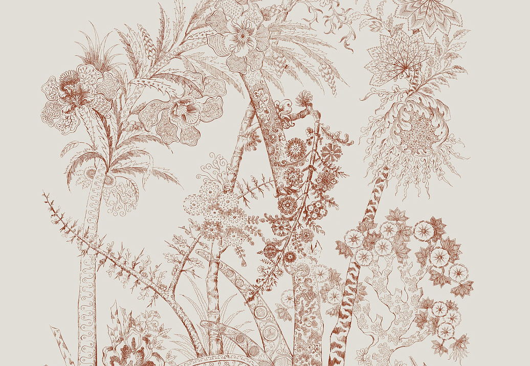 Панно и фотообои Bien Fait Papier Peint Flora/Sepia