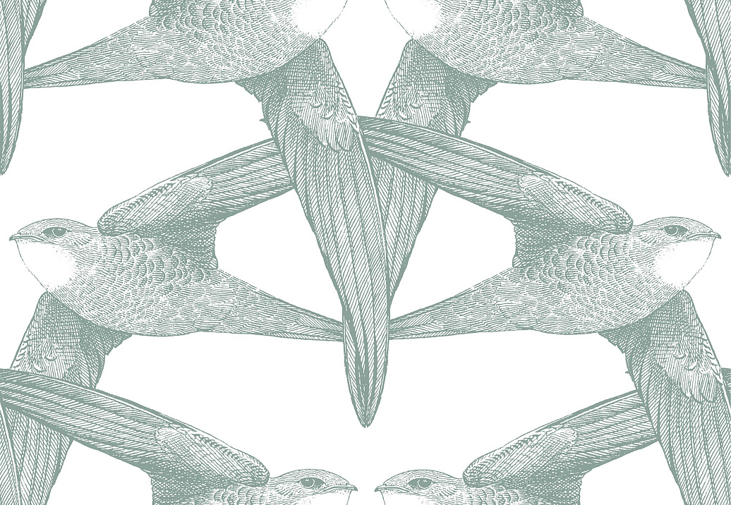 Панно и фотообои Bien Fait Papier Peint WhiteBirds/Celadon