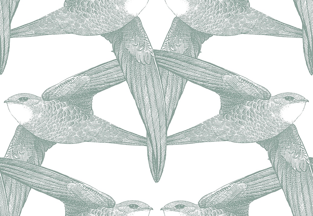 Панно и фотообои Bien Fait Papier Peint WhiteBirds/Celadon