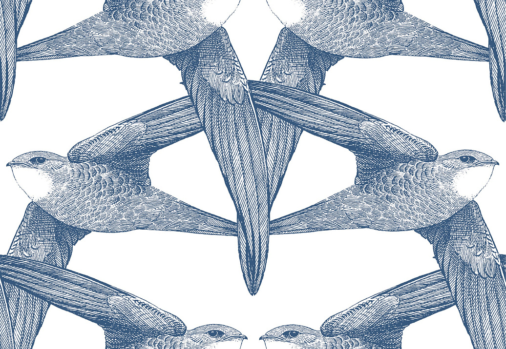 Панно и фотообои Bien Fait Papier Peint WhiteBirds/Indigo