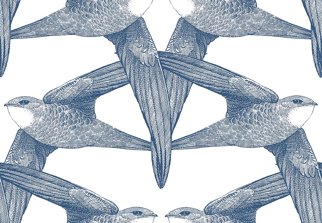Панно и фотообои Bien Fait Papier Peint WhiteBirds/Indigo