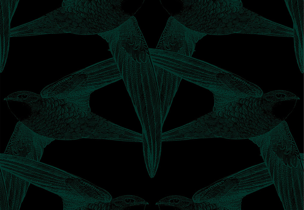 Панно и фотообои Bien Fait Papier Peint BlackBirds/Chlorophylle