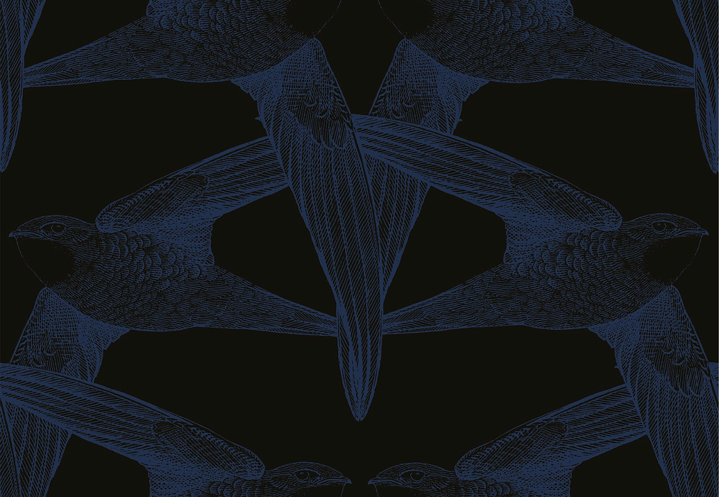 Панно и фотообои Bien Fait Papier Peint BlackBirds/Indigo