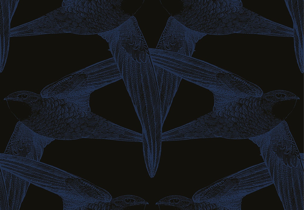 Панно и фотообои Bien Fait Papier Peint BlackBirds/Indigo