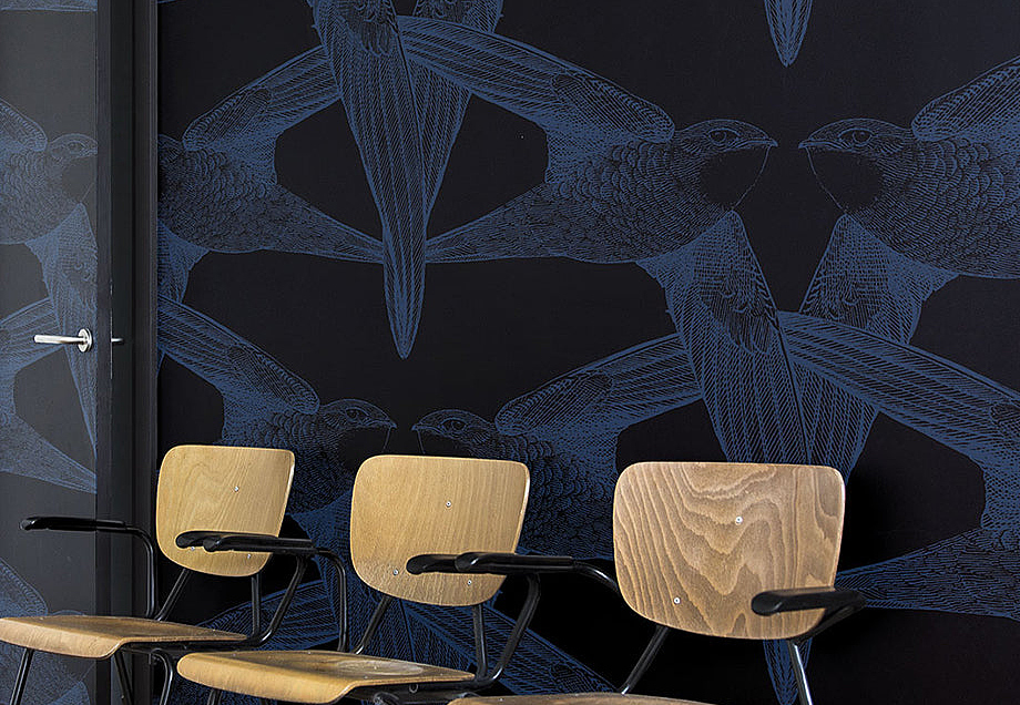 Панно и фотообои Bien Fait Papier Peint BlackBirds/Indigo