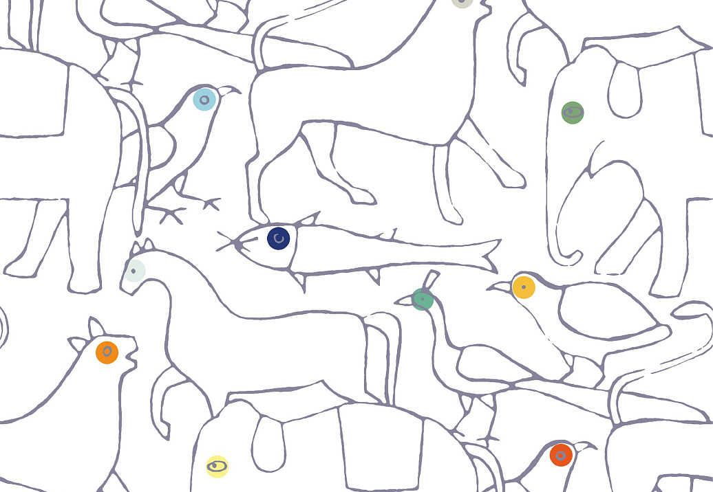 Панно и фотообои Bien Fait Papier Peint Animals/Anthracite