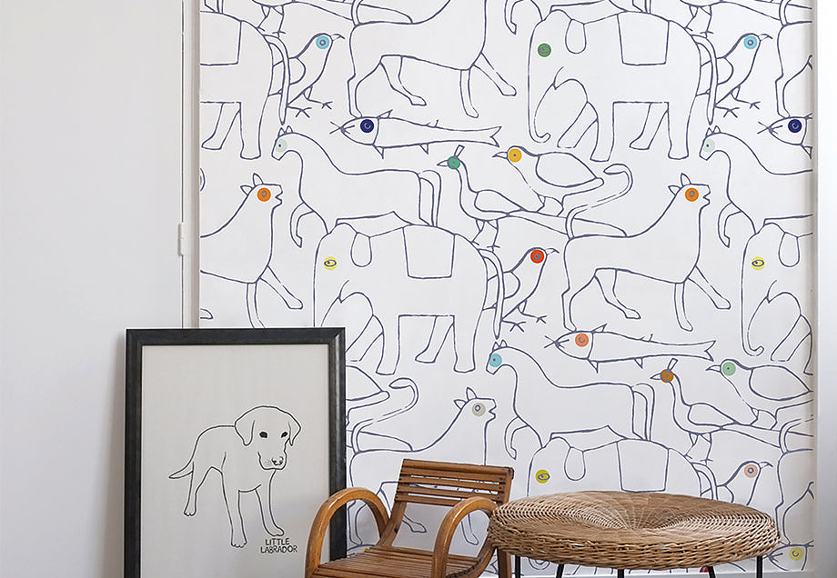 Панно и фотообои Bien Fait Papier Peint Animals/Anthracite