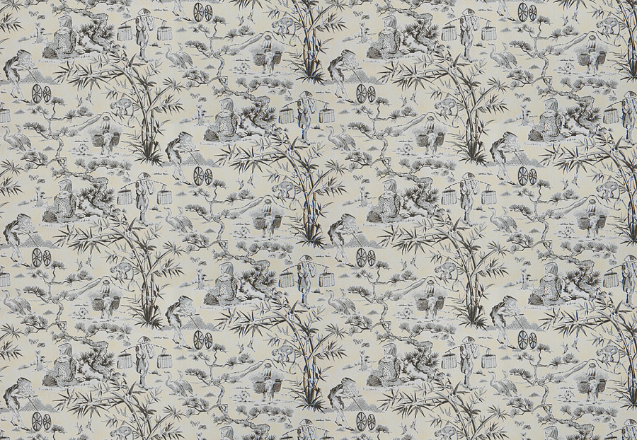 Ткань Fabricut Chromatics Vol.XXIV Shale Blitz toile/Noir