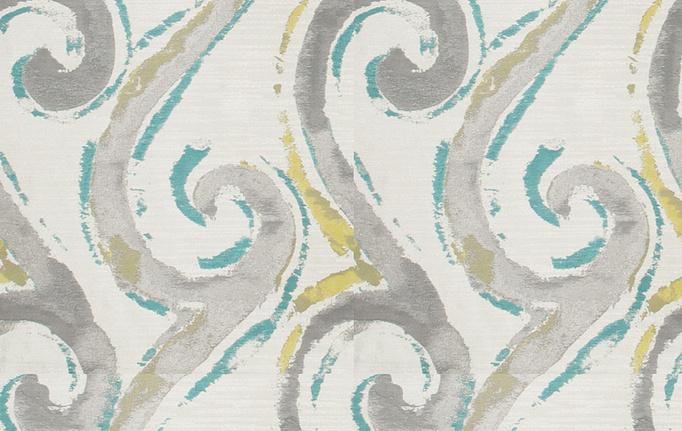 Американская ткань Fabricut, коллекция Color Studio Vol.VIII Peacock, артикул Seascroll/Azure
