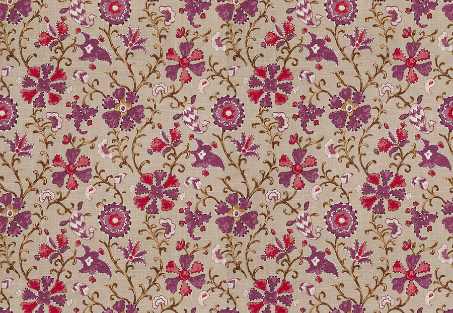 Ткань Fabricut Isabelle Borchgrave Mulberry Cheval/Mulberry