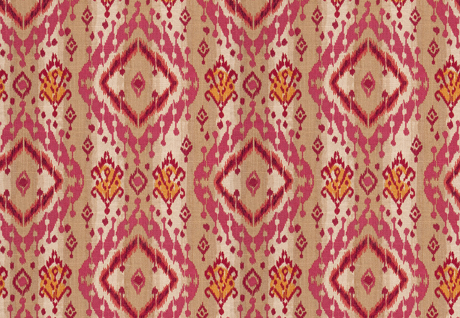 Ткань Fabricut Isabelle Borchgrave Mulberry Ikat paisley/Mulberry