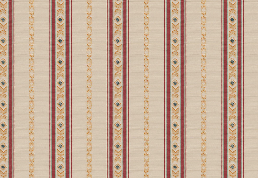 Ткань Fabricut Isabelle Borchgrave Mulberry Regal stripe/Mulberry