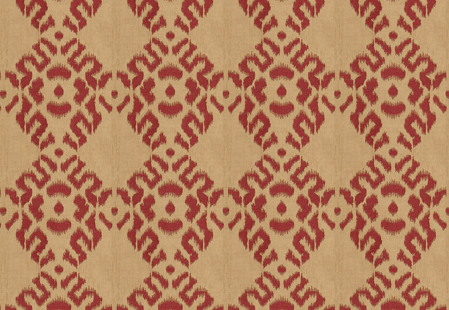 Ткань Fabricut Isabelle Borchgrave Mulberry Tribal diamond/Cardinal