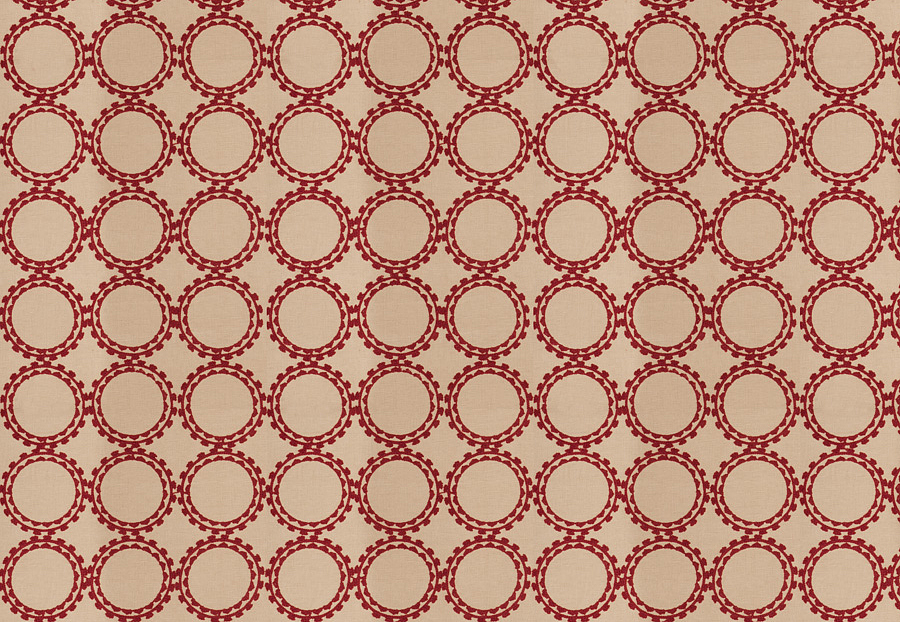 Ткань Fabricut Isabelle Borchgrave Mulberry Circle Suzani/Merlot