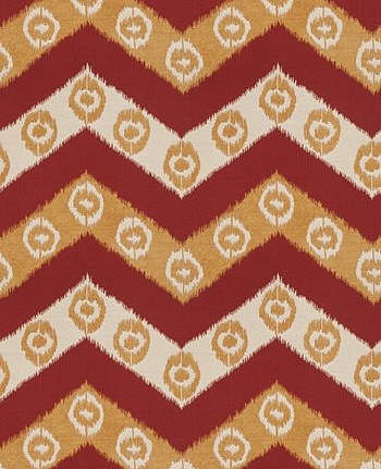 Ткань Fabricut Isabelle Borchgrave Mulberry Mega chevron/Merlot