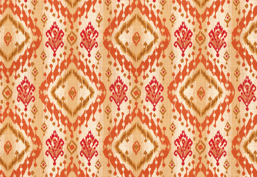 Ткань Fabricut Isabelle De Borchgrave-Color Canyon Ikat paisley/Canyon