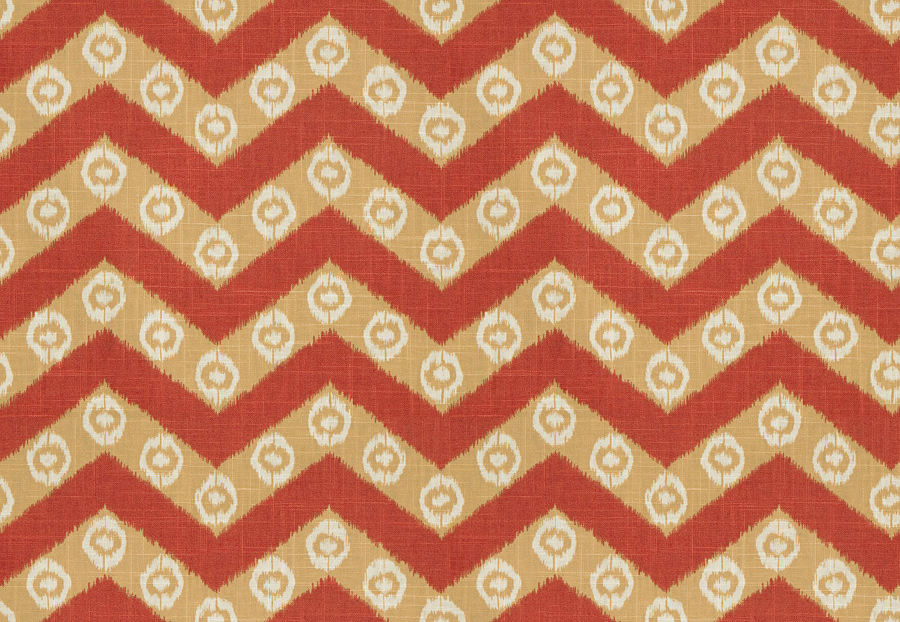 Ткань Fabricut Isabelle De Borchgrave-Color Canyon Chevron kimono/Sienna