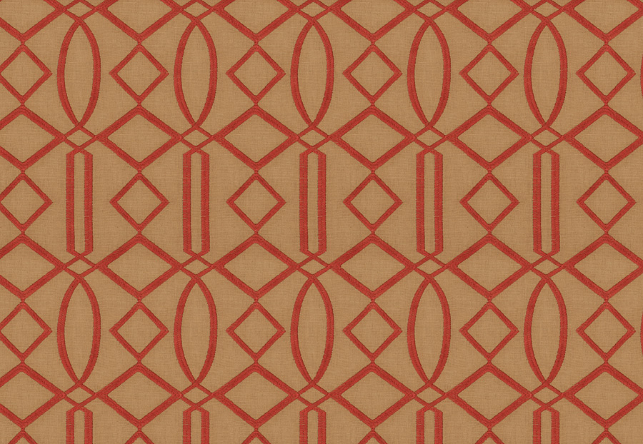 Ткань Fabricut Isabelle De Borchgrave-Color Canyon Egyptian lattice/Canyon