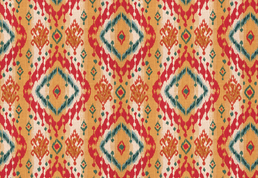 Ткань Fabricut Isabelle De Borchgrave-Color Canyon Ikat paisley/Exotic gold
