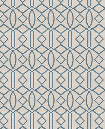 Ткань Fabricut Isabelle De Borchgrave-Color Ocean Egyptian lattice/Ocean