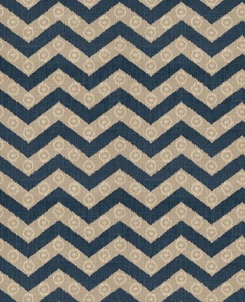 Ткань Fabricut Isabelle De Borchgrave-Color Ocean Chevron kimono/Navy