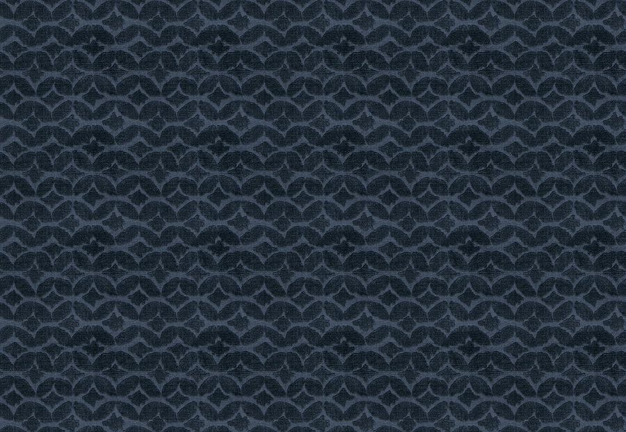 Ткань Fabricut Isabelle De Borchgrave-Color Ocean Couture velvet/Navy