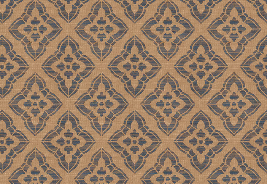 Ткань Fabricut Isabelle De Borchgrave-Color Ocean Stucco diamond/Batik
