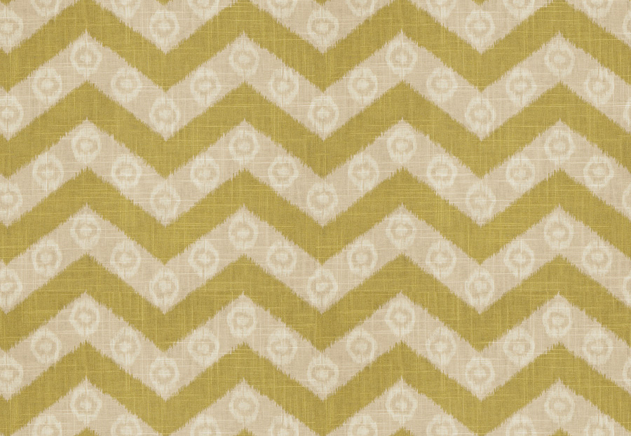 Ткань Fabricut Isabelle De Borchgrave-Color Ocean Chevron kimono/Chartreuse